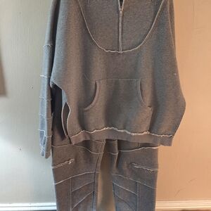 SEXY SWEATS!!!                                    Gray Distressed Jogger Set
